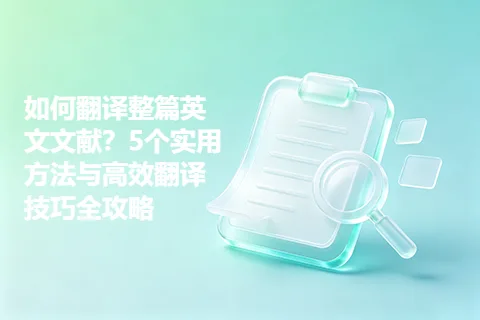 如何翻译整篇英文文献？5个实用方法与高效翻译技巧全攻略