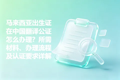 马来西亚出生证在中国翻译公证怎么办理？所需材料、办理流程及认证要求详解