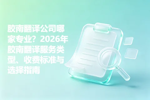 胶南翻译公司哪家专业？2026年胶南翻译服务类型、收费标准与选择指南