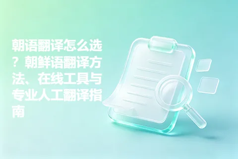 朝语翻译怎么选？朝鲜语翻译方法、在线工具与专业人工翻译指南