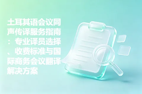 土耳其语会议同声传译服务指南：专业译员选择、收费标准与国际商务会议翻译解决方案