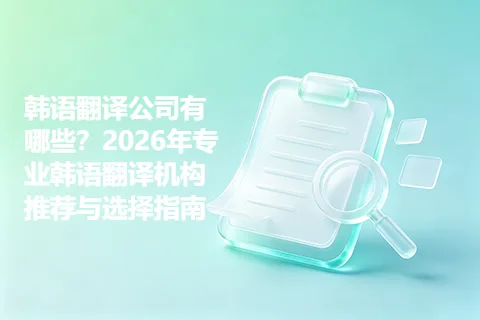韩语翻译公司有哪些？2026年专业韩语翻译机构推荐与选择指南