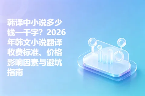 韩译中小说多少钱一千字？2026年韩文小说翻译收费标准、价格影响因素与避坑指南