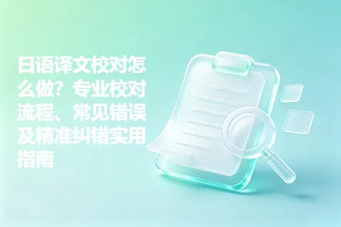 日语译文校对怎么做？专业校对流程、常见错误及精准纠错实用指南