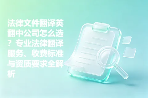 法律文件翻译英翻中公司怎么选？专业法律翻译服务、收费标准与资质要求全解析