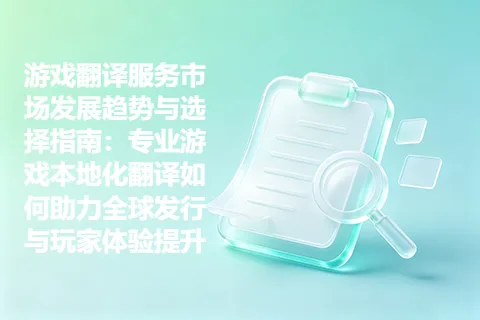 游戏翻译服务市场发展趋势与选择指南：专业游戏本地化翻译如何助力全球发行与玩家体验提升