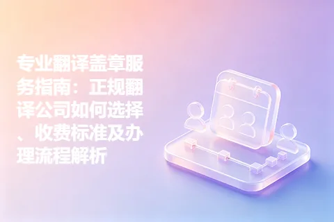 专业翻译盖章服务指南：正规翻译公司如何选择、收费标准及办理流程解析