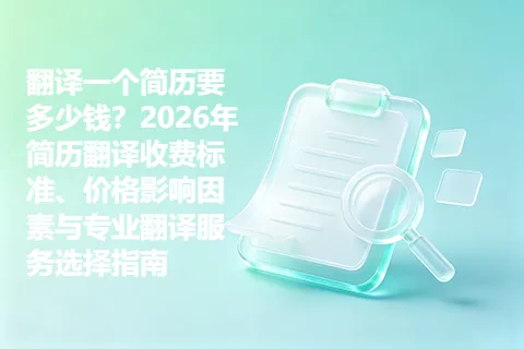 翻译一个简历要多少钱？2026年简历翻译收费标准、价格影响因素与专业翻译服务选择指南