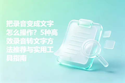 把录音变成文字怎么操作？5种高效录音转文字方法推荐与实用工具指南