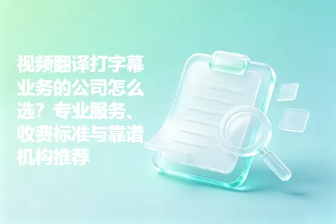 视频翻译打字幕业务的公司怎么选？专业服务、收费标准与靠谱机构推荐