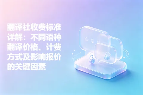 翻译社收费标准详解：不同语种翻译价格、计费方式及影响报价的关键因素