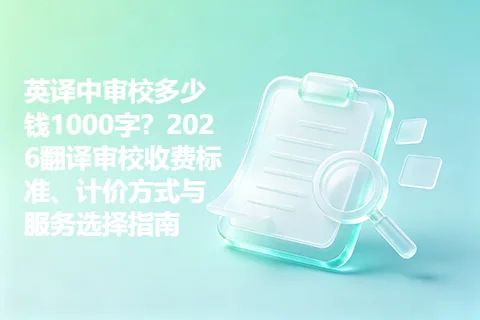 英译中审校多少钱1000字？2026翻译审校收费标准、计价方式与服务选择指南