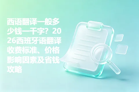 西语翻译一般多少钱一千字？2026西班牙语翻译收费标准、价格影响因素及省钱攻略