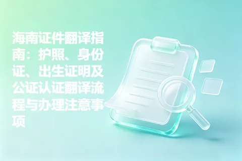 海南证件翻译指南：护照、身份证、出生证明及公证认证翻译流程与办理注意事项