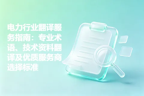 电力行业翻译服务指南：专业术语、技术资料翻译及优质服务商选择标准