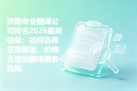 济南专业翻译公司排名2026最新榜单：如何选择正规靠谱、价格合理的翻译服务机构