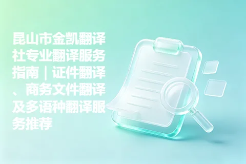 昆山市金凯翻译社专业翻译服务指南｜证件翻译、商务文件翻译及多语种翻译服务推荐