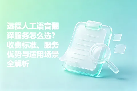 远程人工语音翻译服务怎么选？收费标准、服务优势与适用场景全解析