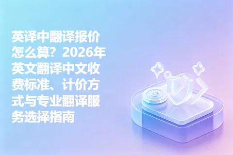 英译中翻译报价怎么算？2026年英文翻译中文收费标准、计价方式与专业翻译服务选择指南