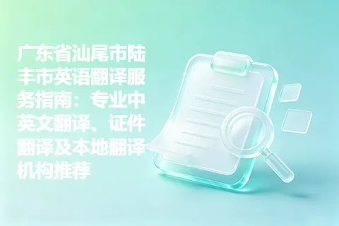广东省汕尾市陆丰市英语翻译服务指南：专业中英文翻译、证件翻译及本地翻译机构推荐