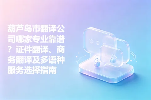 葫芦岛市翻译公司哪家专业靠谱？证件翻译、商务翻译及多语种服务选择指南