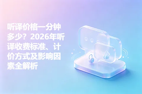 听译价格一分钟多少？2026年听译收费标准、计价方式及影响因素全解析