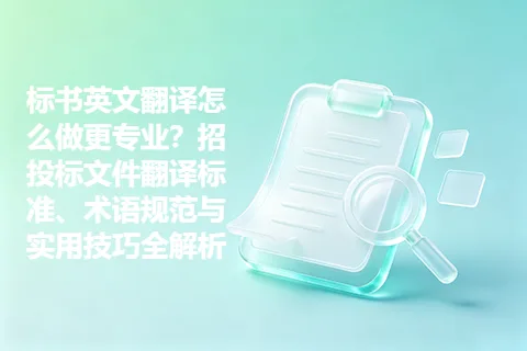 标书英文翻译怎么做更专业？招投标文件翻译标准、术语规范与实用技巧全解析