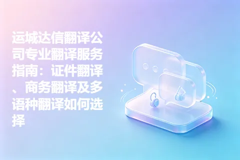 运城达信翻译公司专业翻译服务指南：证件翻译、商务翻译及多语种翻译如何选择