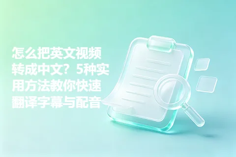 怎么把英文视频转成中文？5种实用方法教你快速翻译字幕与配音