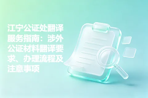 江宁公证处翻译服务指南：涉外公证材料翻译要求、办理流程及注意事项