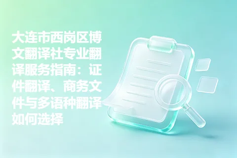 大连市西岗区博文翻译社专业翻译服务指南：证件翻译、商务文件与多语种翻译如何选择