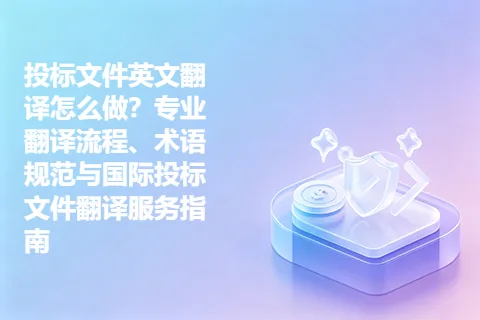 投标文件英文翻译怎么做？专业翻译流程、术语规范与国际投标文件翻译服务指南