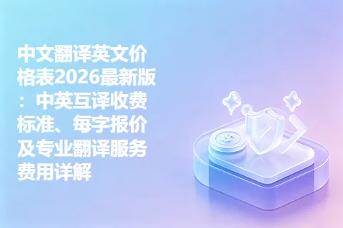 中文翻译英文价格表2026最新版：中英互译收费标准、每字报价及专业翻译服务费用详解