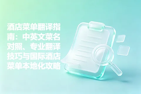酒店菜单翻译指南：中英文菜名对照、专业翻译技巧与国际酒店菜单本地化攻略