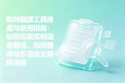 即時翻譯工具推薦与使用指南：如何实现实时语音翻译、拍照翻译与多语言无障碍沟通