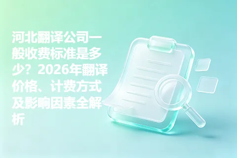 河北翻译公司一般收费标准是多少？2026年翻译价格、计费方式及影响因素全解析