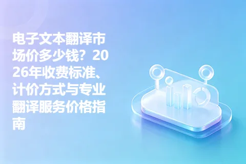 电子文本翻译市场价多少钱？2026年收费标准、计价方式与专业翻译服务价格指南