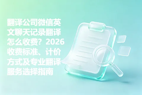 翻译公司微信英文聊天记录翻译怎么收费？2026收费标准、计价方式及专业翻译服务选择指南