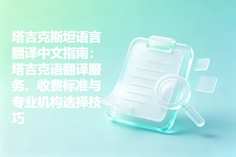 塔吉克斯坦语言翻译中文指南：塔吉克语翻译服务、收费标准与专业机构选择技巧