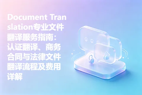 Document Translation专业文件翻译服务指南：认证翻译、商务合同与法律文件翻译流程及费用详解