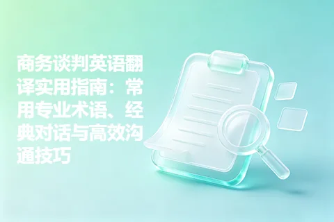 商务谈判英语翻译实用指南：常用专业术语、经典对话与高效沟通技巧