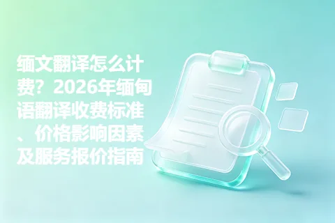 缅文翻译怎么计费？2026年缅甸语翻译收费标准、价格影响因素及服务报价指南