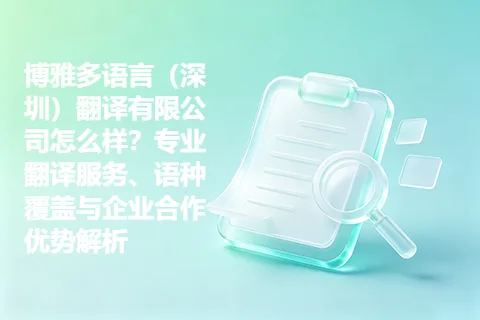 博雅多语言(深圳)翻译有限公司怎么样?专业翻译服务、语种覆盖与企业合作优势解析