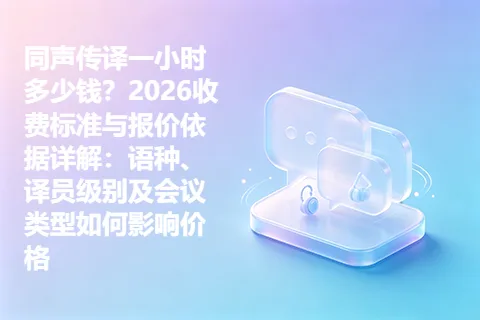 同声传译一小时多少钱？2026收费标准与报价依据详解：语种、译员级别及会议类型如何影响价格