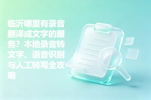临沂哪里有录音翻译成文字的服务？本地录音转文字、语音识别与人工转写全攻略