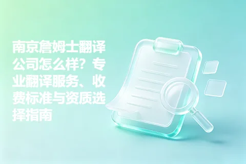 南京詹姆士翻译公司怎么样？专业翻译服务、收费标准与资质选择指南
