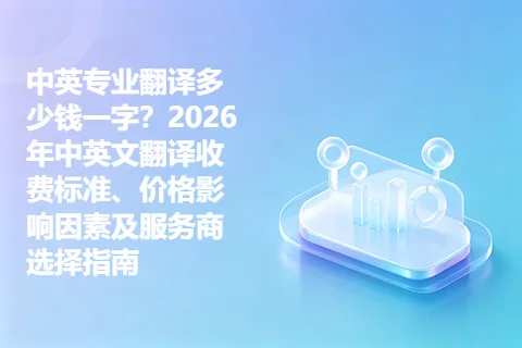 中英专业翻译多少钱一字？2026年中英文翻译收费标准、价格影响因素及服务商选择指南