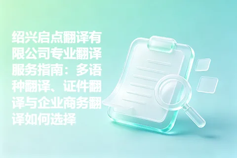 绍兴启点翻译有限公司专业翻译服务指南：多语种翻译、证件翻译与企业商务翻译如何选择
