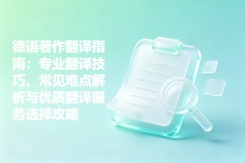 德语著作翻译指南：专业翻译技巧、常见难点解析与优质翻译服务选择攻略