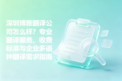 深圳博雅翻译公司怎么样？专业翻译服务、收费标准与企业多语种翻译需求指南